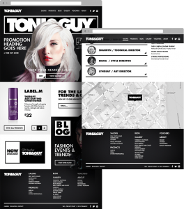 Toni and guy hair salon website design